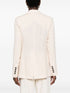 double-breasted linen blazer
